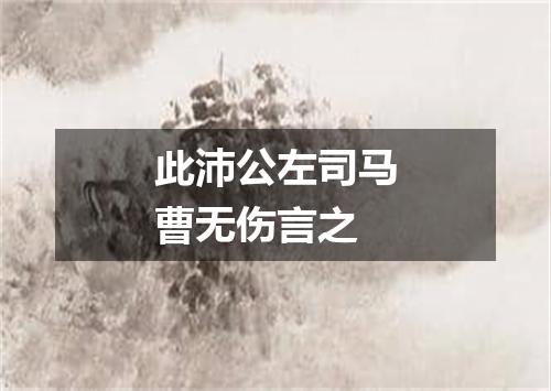 此沛公左司马曹无伤言之