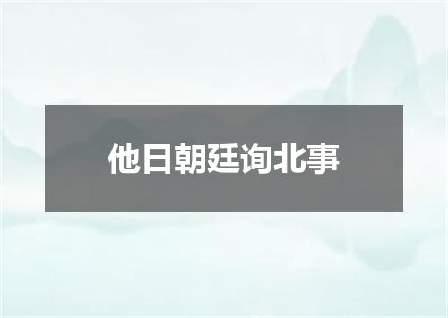 他日朝廷询北事
