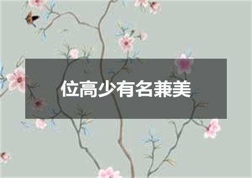 位高少有名兼美
