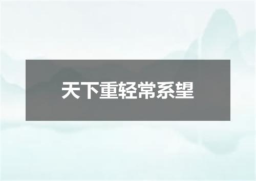 天下重轻常系望
