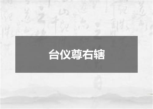 台仪尊右辖