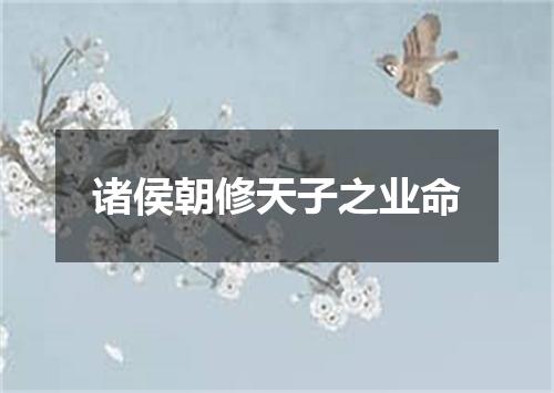 诸侯朝修天子之业命