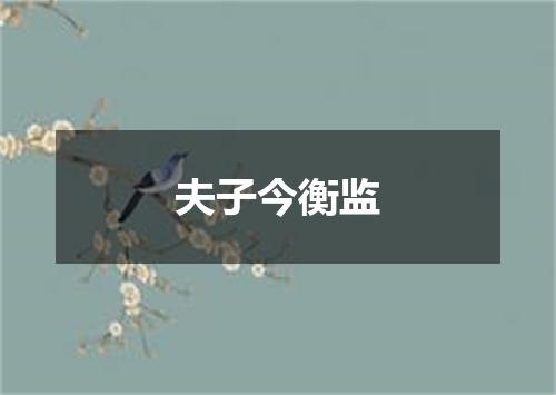 夫子今衡监