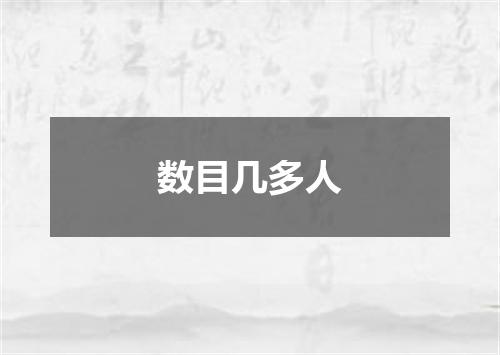 数目几多人
