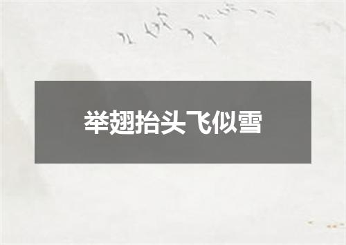 举翅抬头飞似雪
