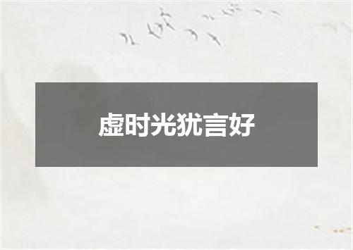 虚时光犹言好