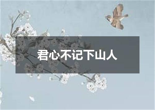 君心不记下山人