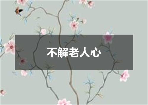 不解老人心