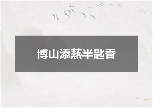 博山添爇半匙香