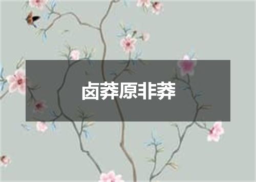 卤莽原非莽
