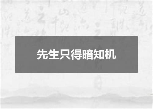 先生只得暗知机