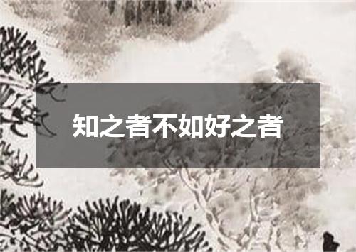 知之者不如好之者