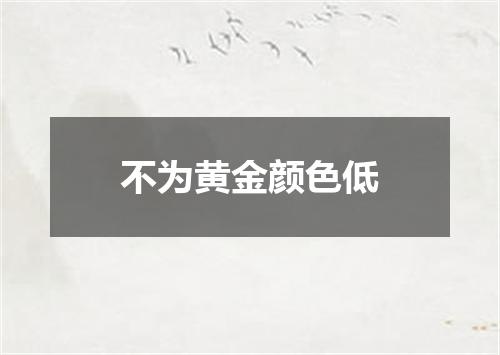 不为黄金颜色低