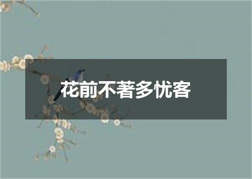 花前不著多忧客