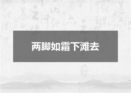 两脚如霜下滩去