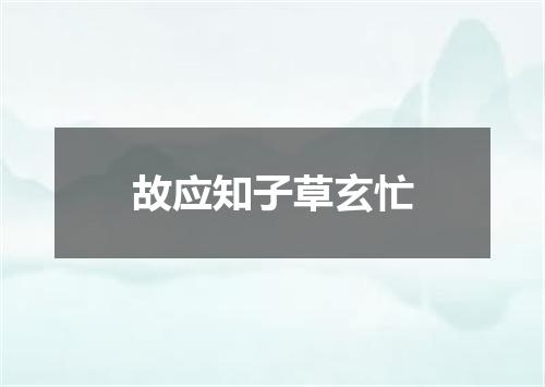 故应知子草玄忙