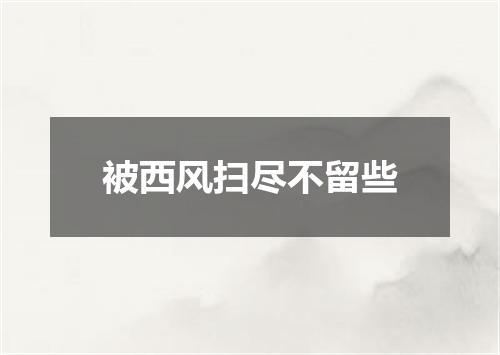 被西风扫尽不留些