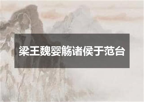 梁王魏婴觞诸侯于范台
