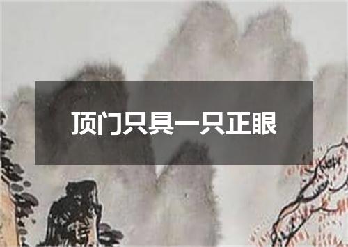 顶门只具一只正眼