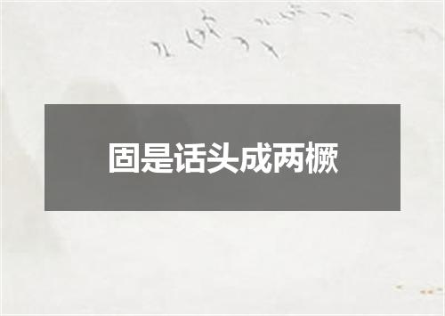 固是话头成两橛