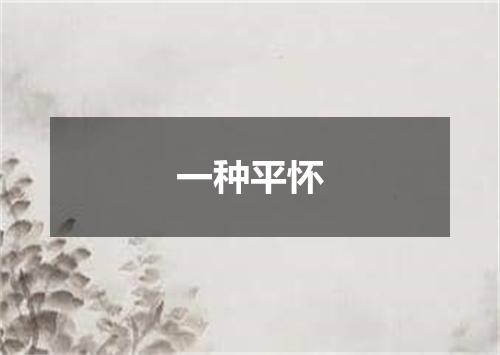一种平怀