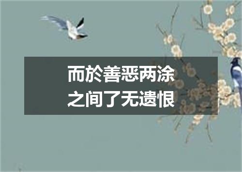 而於善恶两涂之间了无遗恨