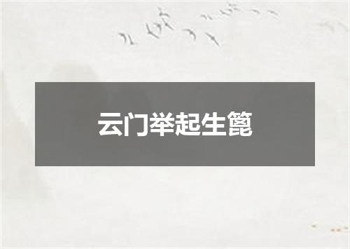 云门举起生篦