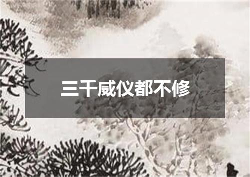 三千威仪都不修