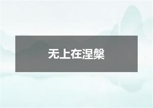 无上在涅槃