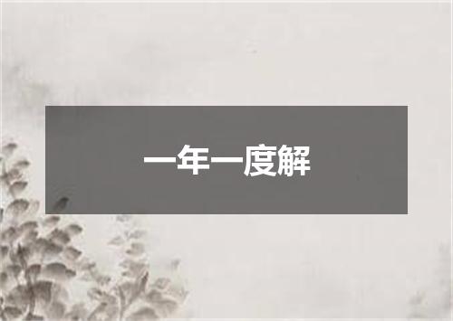 一年一度解