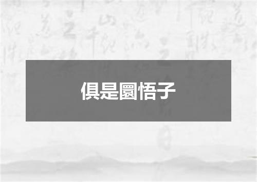 俱是圜悟子