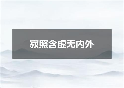 寂照含虚无内外