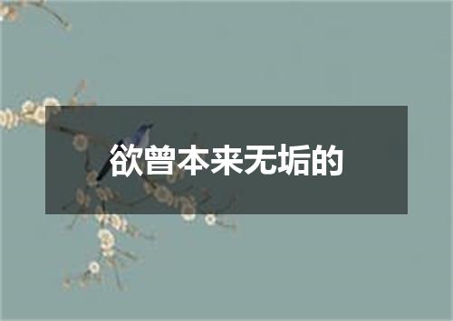 欲曾本来无垢的