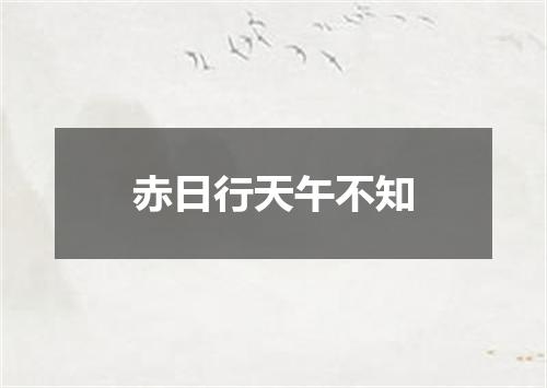 赤日行天午不知
