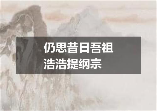 仍思昔日吾祖浩浩提纲宗