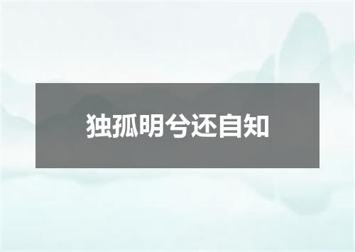 独孤明兮还自知
