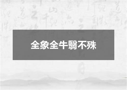 全象全牛翳不殊