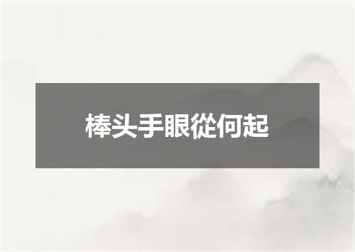 棒头手眼從何起