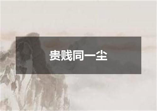 贵贱同一尘