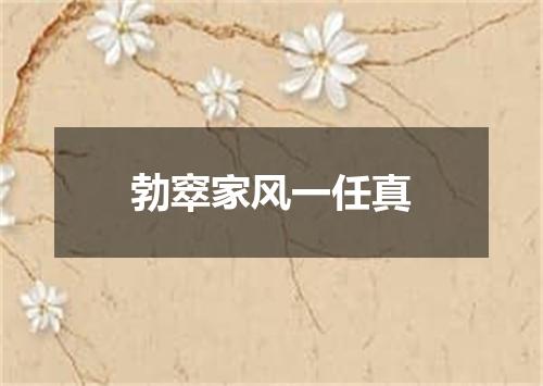 勃窣家风一任真