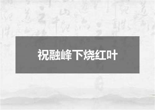 祝融峰下烧红叶