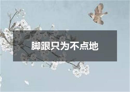 脚跟只为不点地