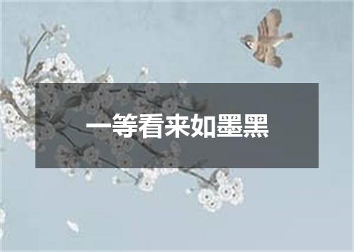 一等看来如墨黑
