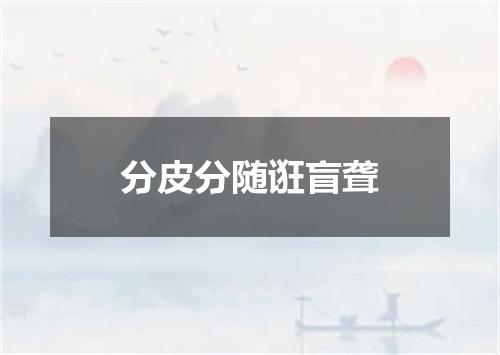分皮分随诳盲聋