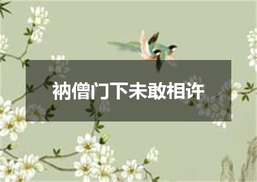 衲僧门下未敢相许
