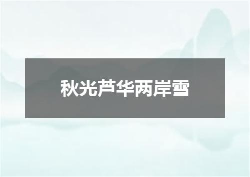 秋光芦华两岸雪