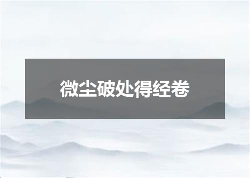 微尘破处得经卷