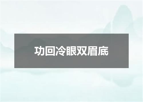 功回冷眼双眉底