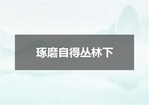 琢磨自得丛林下