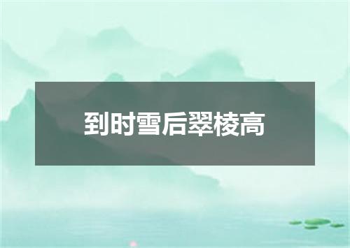 到时雪后翠棱高